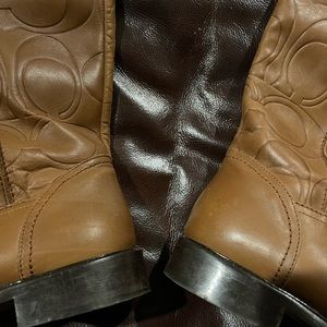 Brown soft Leather Coach Boots!